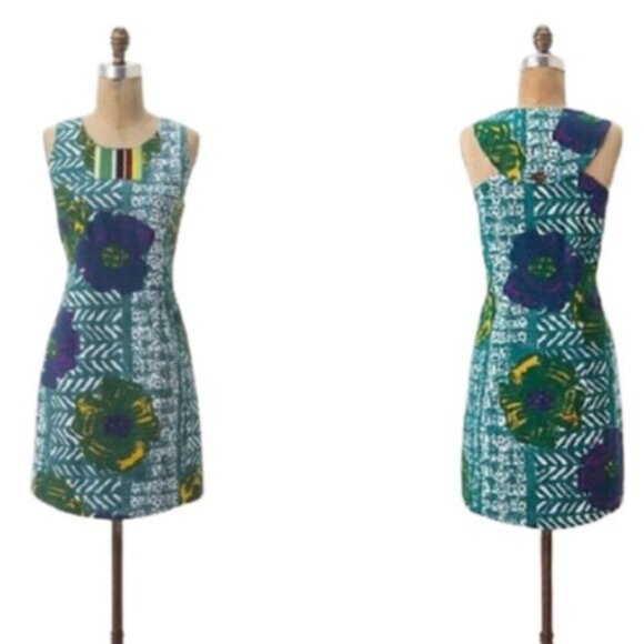 Anthropologie Vanessa Virginia Hibiscus Dress 4 - Picture 1 of 9